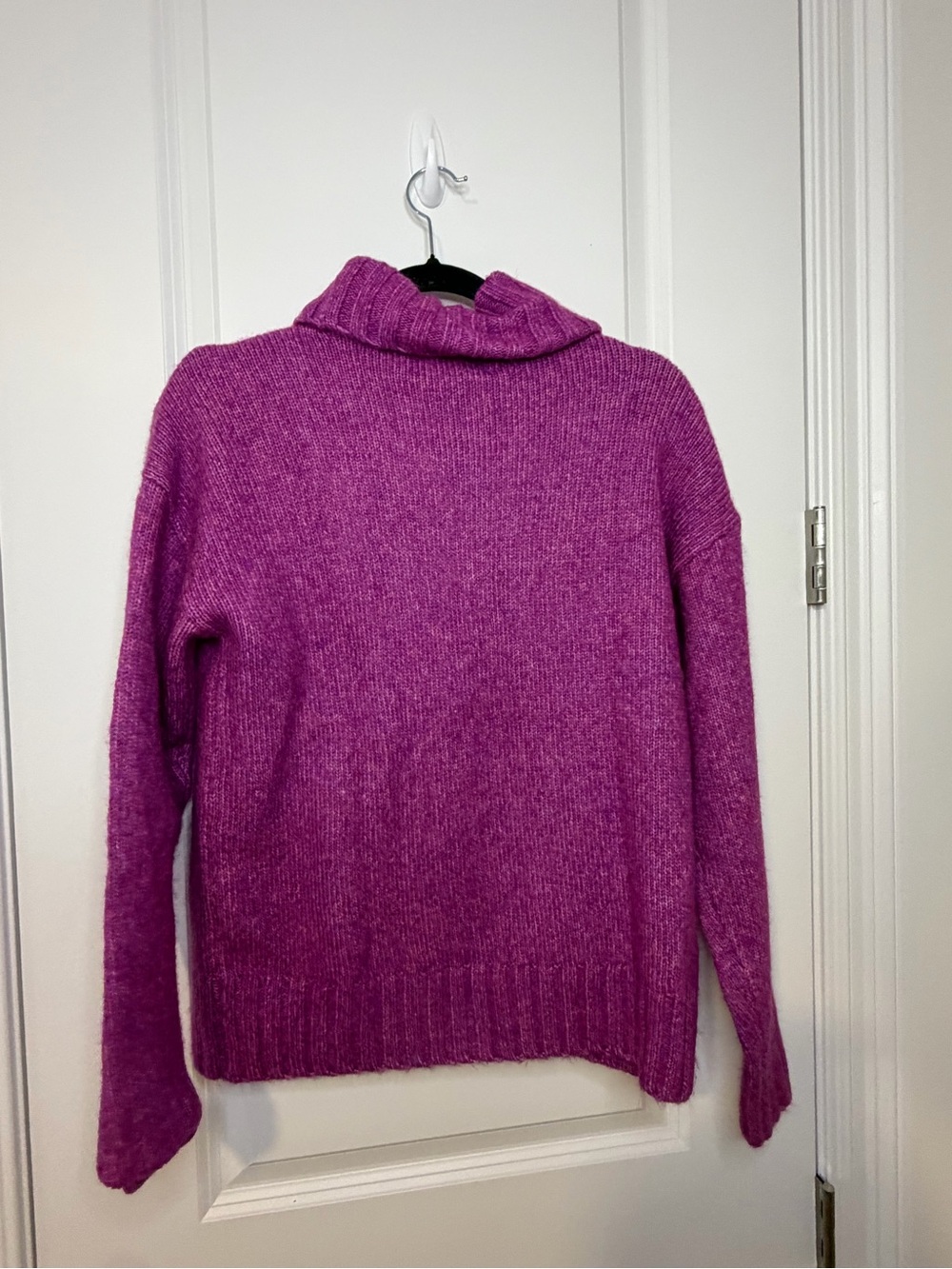 LOFT Magenta Turtleneck Sweater Fall Winter Bright Classic Layers